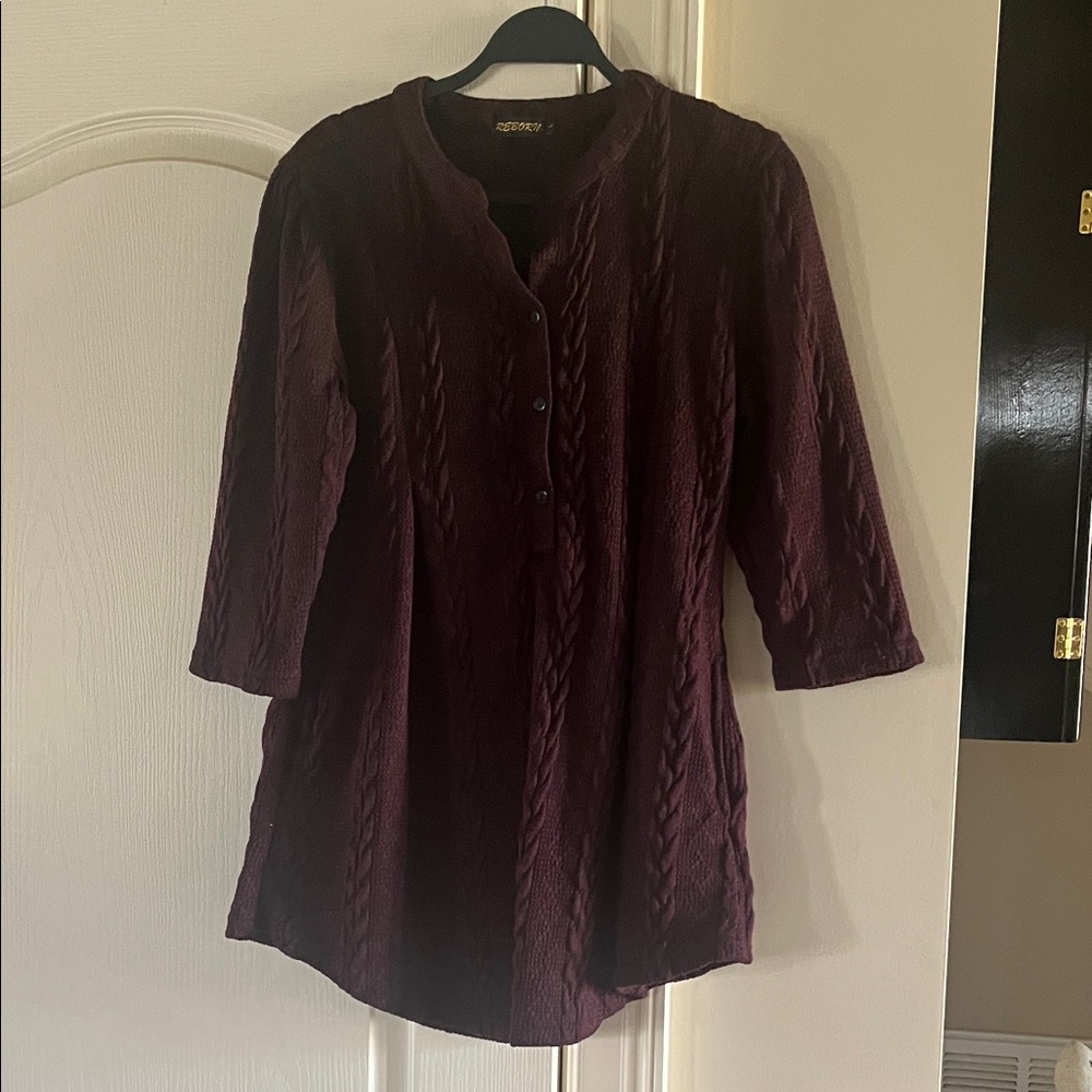 Reborn Deep Burgundy Button-Down Shirt